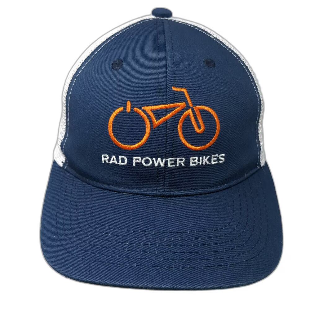 Rad Power Bikes Trucker Hat Blue White Snapback OS Embroidered Logo Adjustable